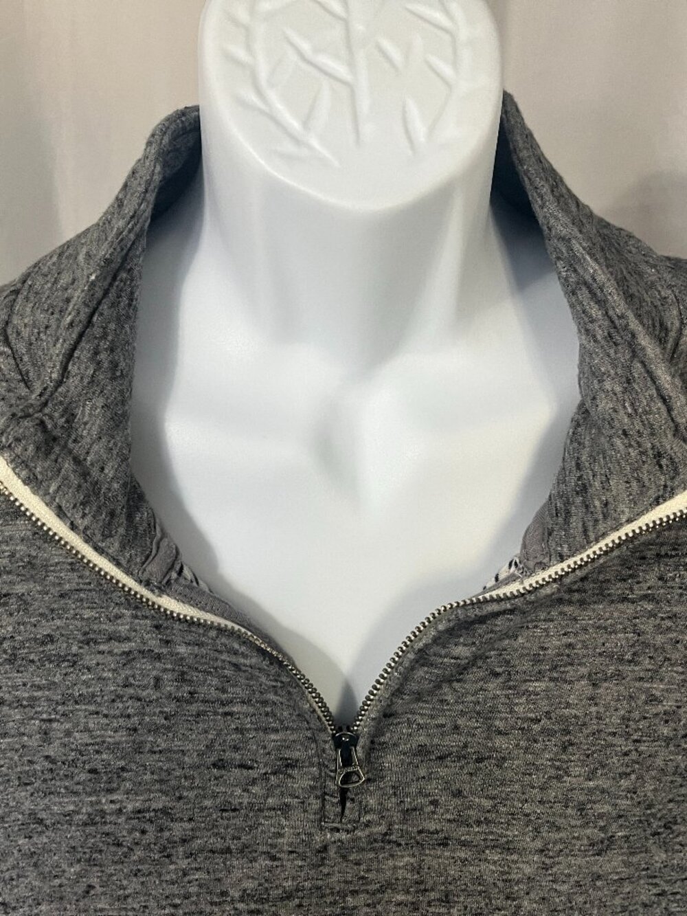 🧶 J.Crew Knit Goods Men's Gray Marled Thermal Lined 1/4 Zip Sweater XXL 🍂